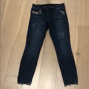 STS blue jeans with sequins and distressed